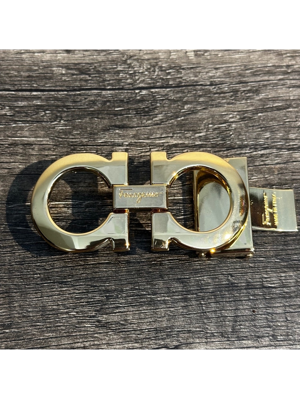 Salvatore Ferragamo Gancini Gold Belt Buckle Italy